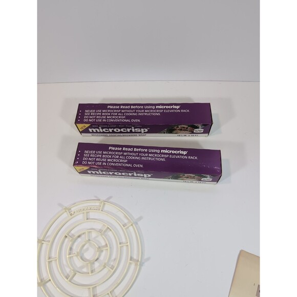 Microcrisp Kit ~ 2 Microwave Crisping Browning Wrap With Tray Cookbook Manual - Picture 9 of 14